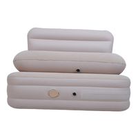 Lit d'air gonflable avec pompe intégrée, matelas floqué avec dossier et oreiller, idéal pour la maison et le camping – Approvisionnement direct usine