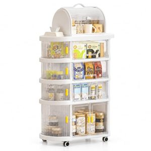 Carrito de Almacenamiento con Ruedas, Plegable, de Plástico, con Cajones, de Múltiples Niveles, Moderno, para Cocina, Hogar, Oficina, Jardín - Product Image 1