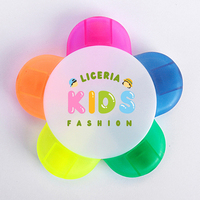 Stylo surligneur personnalisé, stylo scolaire personnalisé en forme de fleur, surligneur 5 couleurs pour enfants