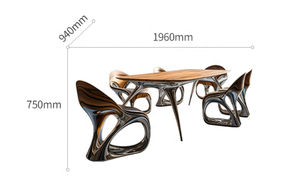 FANGYUZHENG Set di Sedie <span class=keywords><strong>da</strong></span> <span class=keywords><strong>Pranzo</strong></span> di Lusso dal Design Artistico Moderno con Esclusiva Elettrodeposizione per Arredamento Soggiorno Hotel Villa o Centro Commerciale - Product Image 5
