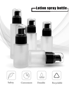 High Grade Clear <b>Glass</b> Cosmetic Packaging <b>Pump</b> <b>Bottles</b> 30ml 60ml 100ml 120ml Empty Facial Cream Lotion Container - Product Image 2