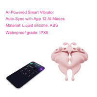 KI-App-gesteuerter Dual-Motor Tragbarer Nippel-Vibrator aus Flüssigsilikon USB-Aufladbar IPx6 Wasserdicht 12 Frequenzen