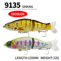 Leurre crayon multi-segments à coulée lente, 135mm/32g, pour pêche en bateau à longue portée, leurre dur réaliste, modèle 9135.