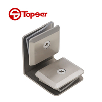 Support de fixation double en laiton BN moderne et durable pour porte de douche en verre à 90 degrés