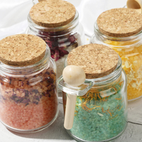 Sel de bain aux fleurs séchées en marque privée, bain de pieds, trempage aux sels d'Epsom, lavande, rose, fait à la main, relaxation, spa à domicile, soin du corps, cadeau