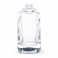 Flacon de parfum en verre cristal blanc de 100 ml, à fond épais et coins arrondis, imprimé sérigraphié, col conique de 15 mm, directement de l'usine