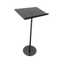 BOSN Display - Podium moderne détachable en acrylique noir avec poteau en acier inoxydable pour couleur et logo personnalisables