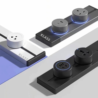 KLASS Système de rail d'alimentation pour bureau à domicile Prise de courant électrique/prise amovible multiple avec lampe de protection contre les surcharges Adaptateur USB
