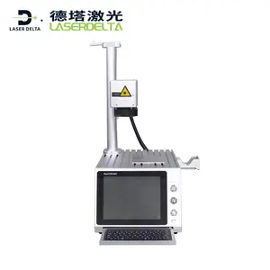 LaserDelta portable fiber laser marking machine, portable Trolley Case laser making machine with PC