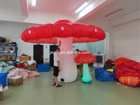 Modèle de champignon gonflable rougeoyant bon marché allumant la sculpture gonflable d'Alice pour la décoration de festival de musique