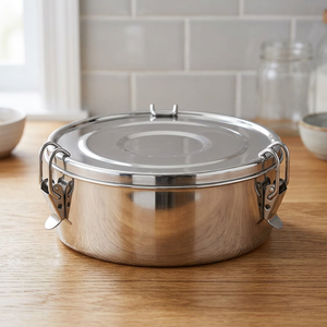 Stainless Steel Flan Mold Lid Easy Lift Handle Accessories for 6 Qt Baking 2-Qt Cake <b>Pan</b> Food Container Steamable Eco-Friendly - Product Image 2