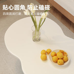 โต๊ะกาแฟสไตล์มินิมอลทันสมัย ท็อปไม้ ทำความสะอาดง่าย โต๊ะโซฟาทรงกลมขนาดเล็ก สำหรับห้องนั่งเล่น อพาร์ทเมนต์ ระเบียง ปลอดภัยสำหรับเด็ก - Product Image 5