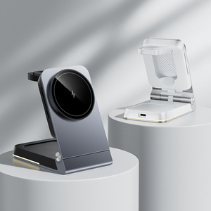 <span class=keywords><strong>Chargeur</strong></span> sans fil pliable en aluminium Qi2 3-en-1 avec station de charge magnétique et lumière, pour iPhone 17, <span class=keywords><strong>Apple</strong></span> <span class=keywords><strong>Watch</strong></span>, AirPods - Product Image 2