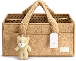 Tragbarer Teddy-Selbsttift-Baby-Wickel-Caddy Organisator neues Design Kinderzimmer-Wickel-Aufbewahrungskorb für Wechseltisch