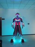 LED-Roboter-Clown-Kostüm mit Batterie Bedruckter Bühnenauftritt-Anzug für Party- und Event-Requisiten Flamenco-Bekleidung Kompatibel