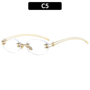 2025 Popular Personalized Fashionable Oval <b>Frameless</b> Sunglasses Hot Girl Fashion Y2K Hot Girl Style Sunglasses - Product Image 5