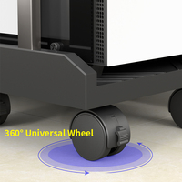 Mobile CPU Stand Study Computer Desktop Host Bracket Towers Storage Rack Cart Computer Cases with Wheels Modern Platform Black