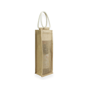 Sac cadeau de bouteille de vin en jute personnalisable fait à la main cadeaux promotionnels emballage de textiles réutilisables durables de haute qualité - Product Image 6