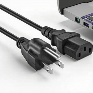 Phổ 3-prong AC Cáp điện cho máy tính, TV, màn hình và nhiều hơn nữa, 6 feet (1.82 mét), Đen - Product Image 1