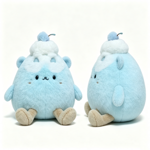 Peluche personnalisée en forme de dessert bleu, adorable animal en peluche alimentaire, peluche crème, peluche dessert bleu crème, peluche alimentaire ronde - Product Image 4
