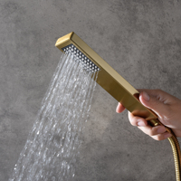 Ensemble de douche à vanne d'équilibre à 3 fonctions en or brossé direct d'usine pour salles de bains
