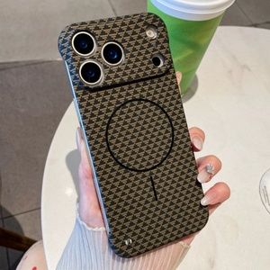 เคสโทรศัพท์กันรอยขีดข่วน ป้องกันเลนส์บางเฉียบ สำหรับ iPhone 17 Pro Max 16 15 14 13 Plus  ขอบคาร์บอนไฟเบอร์ไร้กรอบ สีส้ม - Product Image 6