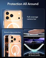Coque de téléphone pour iPhone 16 Pro Max, nouvelle coque transparente en titane désertique, aspiration magnétique, pivotante, anti-chute, coque 15pro, 16plus