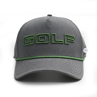 Casquette de golf à 5 panneaux avec logo de club personnalisé, perforée, avec marqueur de balle, cordon et porte-tee