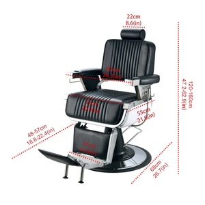 Chaises de barbier de haute qualité à hauteur de siège réglable, plaque de placage, chaise de salon de coiffure, vente en gros, personnalisable, noir moderne - Product Image 6