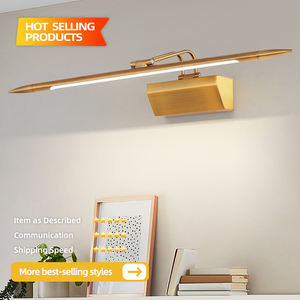 Lumières réglables en laiton antique pour mur de galerie LED miroir de courtoisie lumière pour hôtel IP44 appliques de salle de bain intérieur - Product Image 2