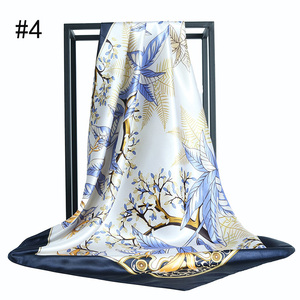 Nuevo estilo Tudung Bawal Square Satin Silk Hijab Impreso Chales de lujo Hermosa bufanda de Invierno <span class=keywords><strong>para</strong></span> mujer - Product Image 3