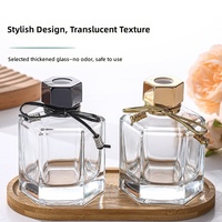 Bouteille en verre vide transparente à facettes dégradées pour diffuseur de roseaux, idéale pour la décoration intérieure et les arômes domestiques – Offre Spéciale
