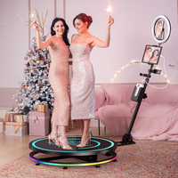 Photomaton 360° personnalisable avec éclairage LED, design résistant aux intempéries, télécommande, intégration aux réseaux sociaux, smartphones, appareils photo reflex, iPad
