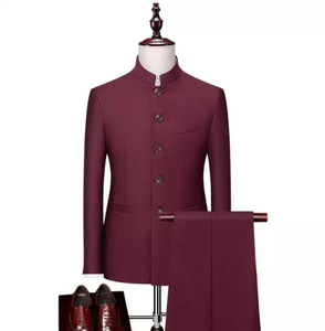Nouveau Costume de Mariage de Luxe pour Homme, Ensemble 2 Pièces avec Blazer et <span class=keywords><strong>Tunique</strong></span> à Col Mao, <span class=keywords><strong>Grande</strong></span> <span class=keywords><strong>Taille</strong></span> - Product Image 1