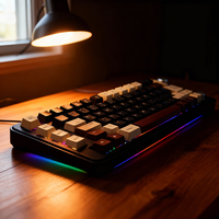 Clavier de jeu à 82 touches échangeables à chaud avec touches PBT RGB latérales, bouton métallique, clavier mécanique pour ordinateur portable, clavier de jeu pour PC