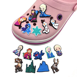Frozens personnage de dessin animé breloques de chaussures patchs en caoutchouc souple accessoires de chaussures en PVC mignon Anna & <span class=keywords><strong>Elsa</strong></span> sabot breloques de chaussures pour cadeau de fille - Product Image 3