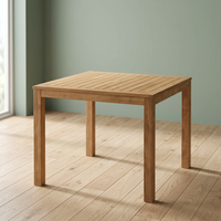 Table à manger carrée, design minimaliste écologique, imperméable, plateau en bois massif, pieds stables, meubles de salle à manger assemblés