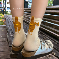 Femmes 3D chat Design respirant 3D chat long coton tricoté chaussettes Pom-Pom équipage longueur automne corps Logo chaleur caractéristique dessin animé mignon