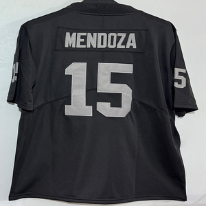 <span class=keywords><strong>Maglia</strong></span> da Calcio Uomo 2026 Cucita 15 Fernando Mendoza <span class=keywords><strong>Bianca</strong></span> Nera S-3XL - Product Image 3