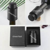 Bouchon de bouteille sous vide personnalisé avec date et numéro, conserve la fraîcheur, économiseur de vin, pompe à air de qualité alimentaire, bouchon de vin avec boîte cadeau noire