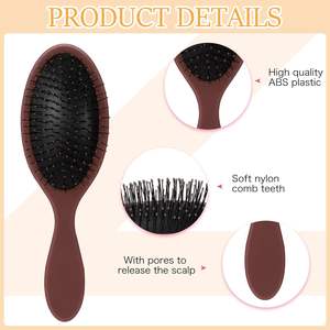 Brosse démêlante personnalisée avec logo pour coiffure et massage, pour cheveux secs et humides, usage domestique et professionnel en salon - Product Image 4