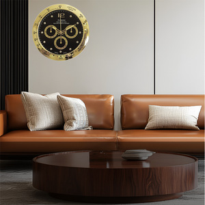 Armens Wall <b>Clock</b> 39cm Round Silent <b>Mechanical</b> Battery Powered Swiss Style Living Room Decor - Product Image 2