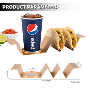 Soporte para Tacos Clásico <span class=keywords><strong>de</strong></span> Acero Inoxidable 2026, Capacidad para Tacos, Mantiene los Tacos Verticales, Apto para Lavavajillas, Libre <span class=keywords><strong>de</strong></span> BPA, Grado Alimenticio, Duradero - Product Image 2