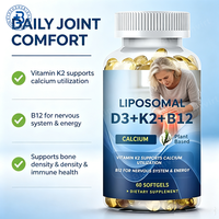 Complément alimentaire OEM ODM Calcium Magnésium Zinc Vitamine D3 B12 Vitamine K2 pour la santé des os, du cœur et du système immunitaire, capsules molles de Vitamine D3 K2 B12
