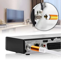Cable Coaxial Macho-Macho RG59/3C-2V/RG6 Blanco para HDTV 1080p, con Cubierta de PVC Trenzada, Niquelado, 75ohm, Acabado Dorado, para Antena de TV y Comunicación