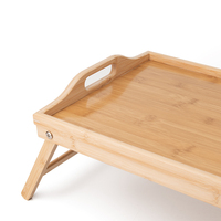 Plateau de service en bambou avec pieds pliables, écologique et durable, table pliable de qualité commerciale pour le petit-déjeuner et le dîner