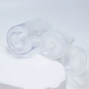 Customized 60 100 150 <b>200ml</b> 2oz 5oz Large Flat Shoulder Cosmetic Cleanser <b>Bottle</b> Plastic <b>Bottles</b> with Cap - Product Image 2