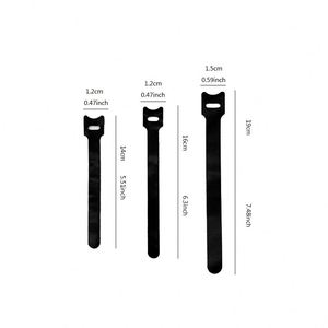 Attache-câble auto-agrippante double face personnalisable, sangle en nylon réglable, diverses couleurs, type CAT, attaches-câbles dos à dos - Product Image 2