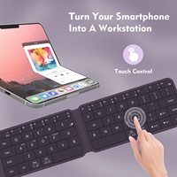 Clavier sans fil pliable avec pavé tactile, ultra fin, portable, rechargeable, clavier pour téléphone pliable Samsung, tablette, PC, compatible avec Windows et iOS