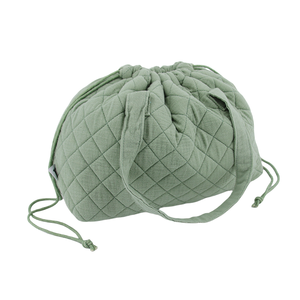 Sac fourre-tout personnalisé en <span class=keywords><strong>gaze</strong></span> <span class=keywords><strong>de</strong></span> <span class=keywords><strong>coton</strong></span> matelassé avec cordon <span class=keywords><strong>de</strong></span> serrage pour femmes <span class=keywords><strong>de</strong></span> grande capacité - Product Image 3